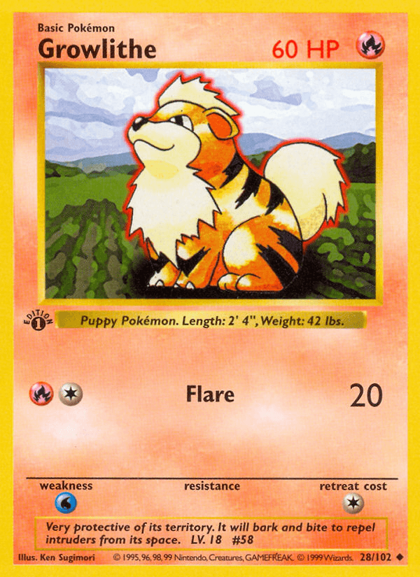 Growlithe — 1st Edition