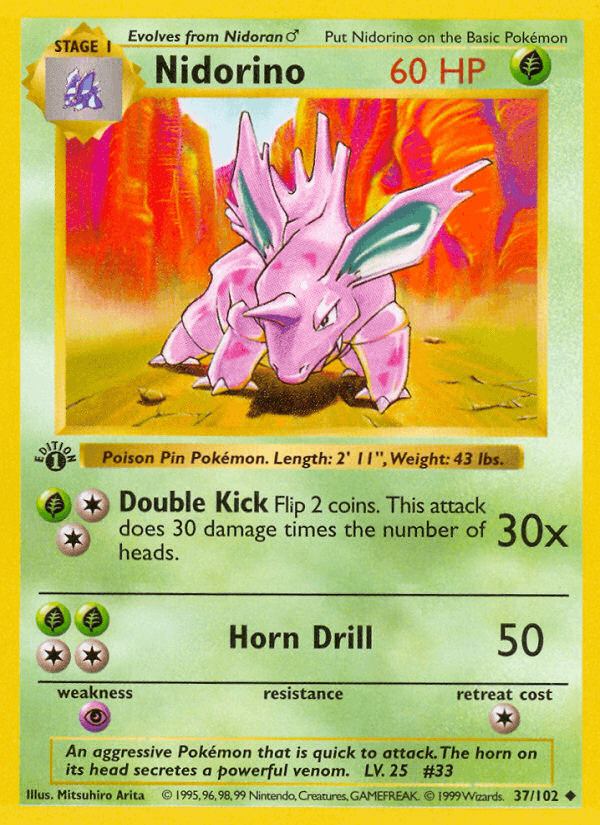 Nidorino — 1st Edition