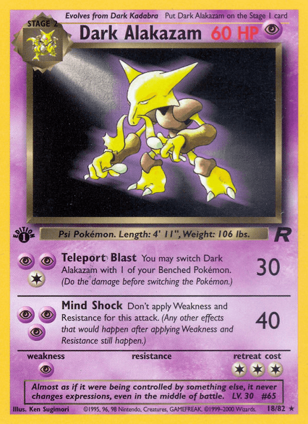 Dark Alakazam — 1st Edition