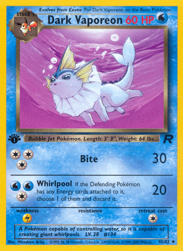 Dark Vaporeon — 1st Edition