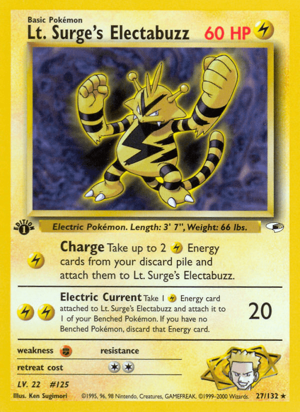 Lt. Surge's Electabuzz — 1st Edition