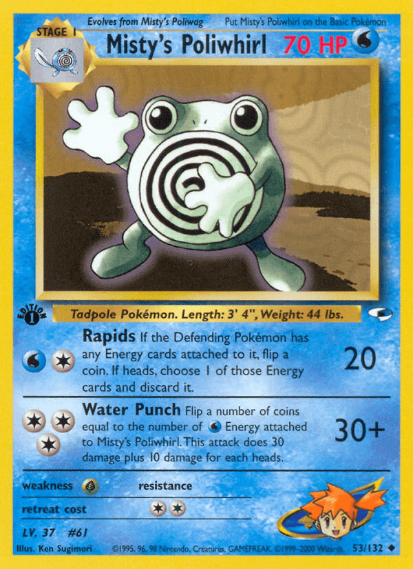 Misty's Poliwhirl — 1st Edition