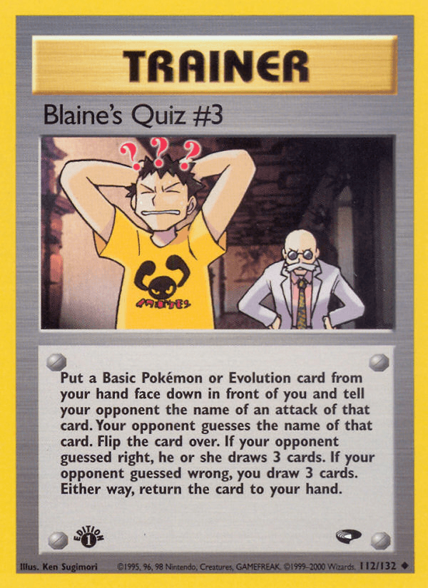 Blaine's Quiz #3 — 1st Edition