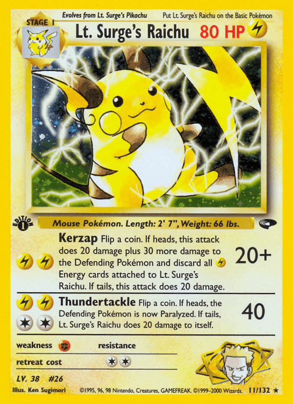 Lt. Surge's Raichu — 1st Edition