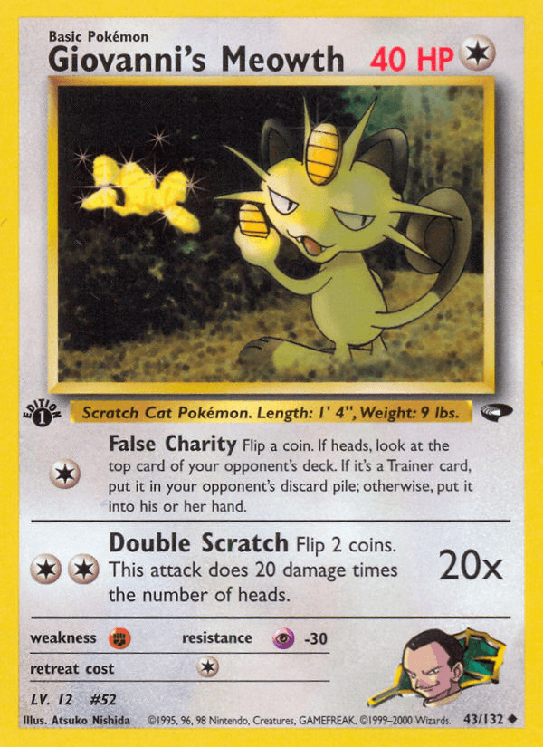 Giovanni's Meowth — 1st Edition