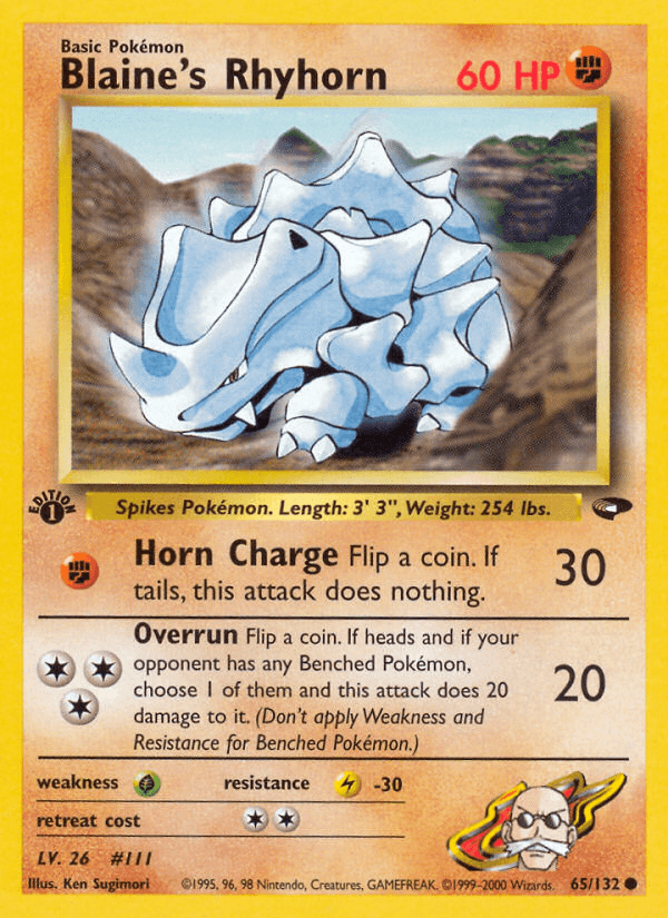 Blaine's Rhyhorn — 1st Edition