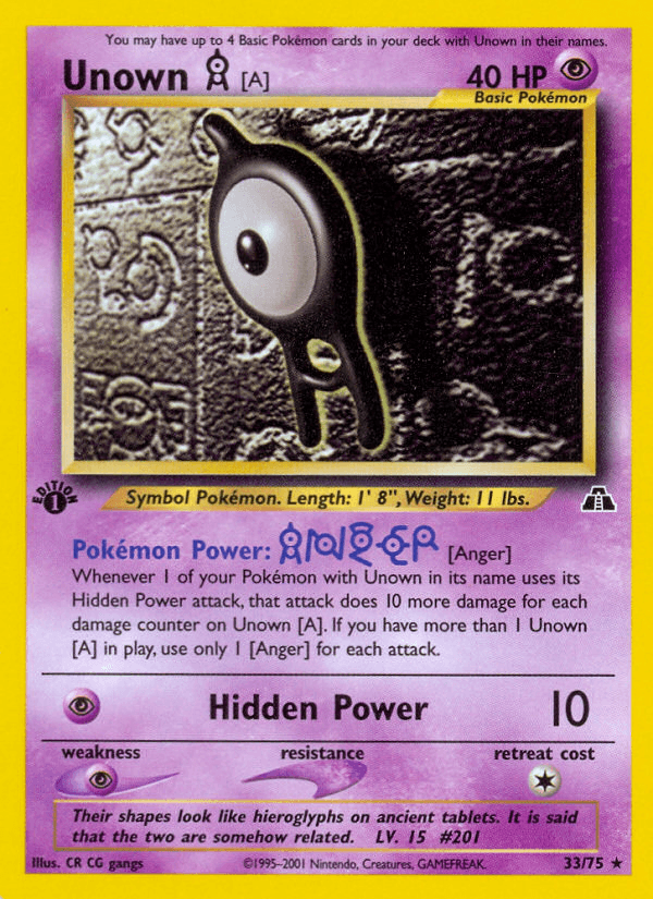 Unown [A] — 1st Edition
