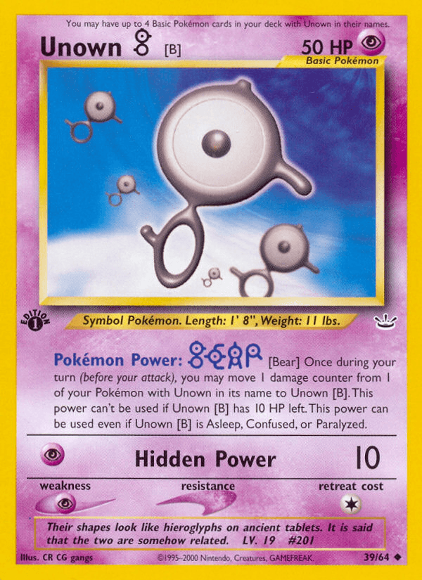 Unown [B] — 1st Edition