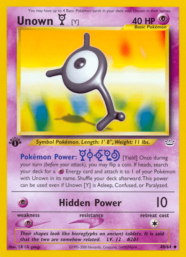Unown [Y] — 1st Edition