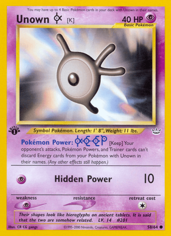 Unown [K] — 1st Edition