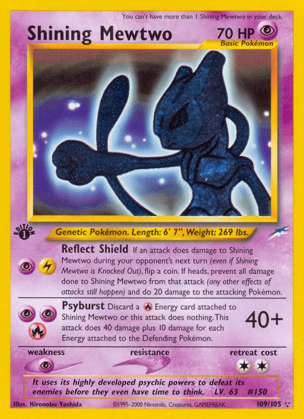 Shining Mewtwo — 1st Edition