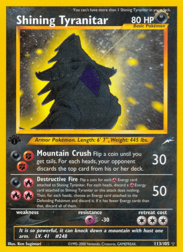 Shining Tyranitar — 1st Edition