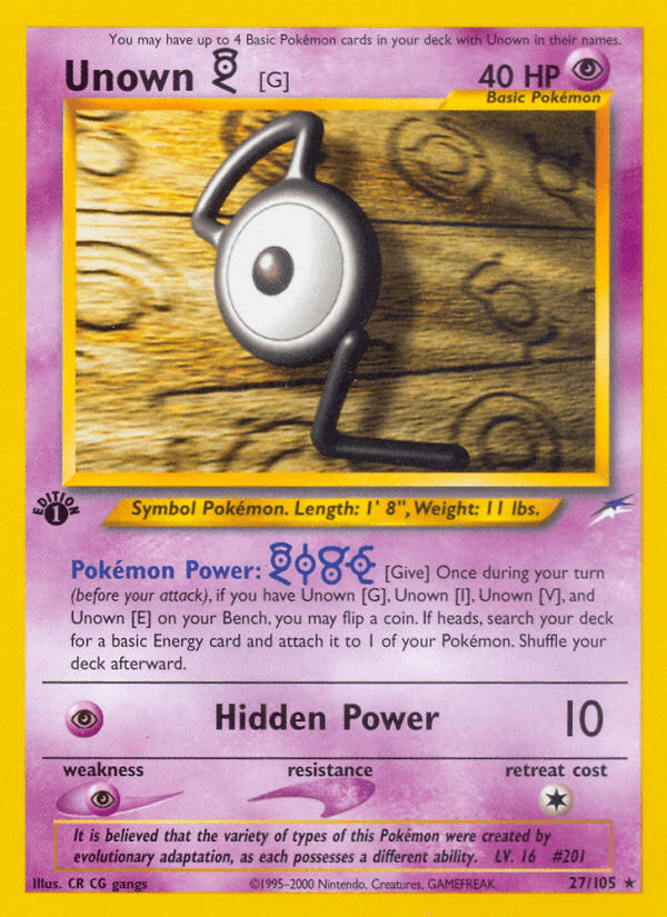 Unown [G] — 1st Edition