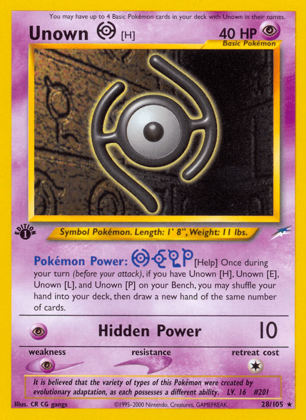 Unown [H] — 1st Edition