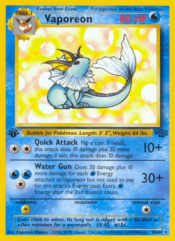 Vaporeon — 1st Edition