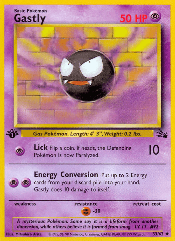 Gastly — 1st Edition