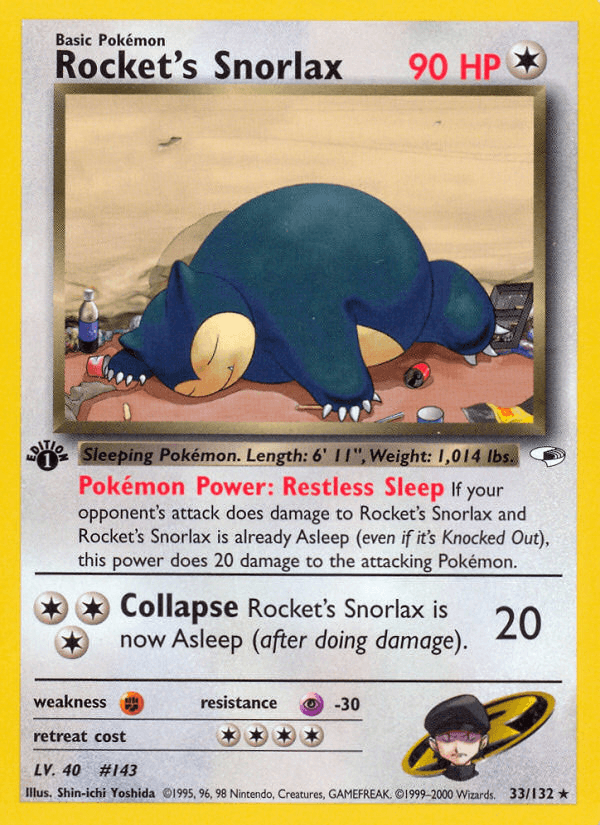 Rocket's Snorlax — 1st Edition