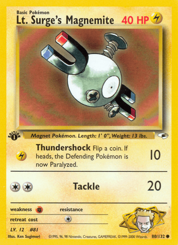 Lt. Surge's Magnemite — 1st Edition