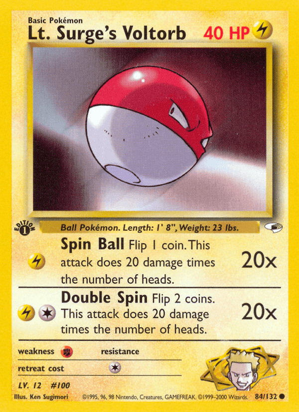 Lt. Surge's Voltorb — 1st Edition