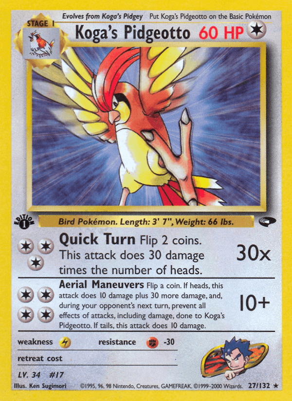 Koga's Pidgeotto — 1st Edition