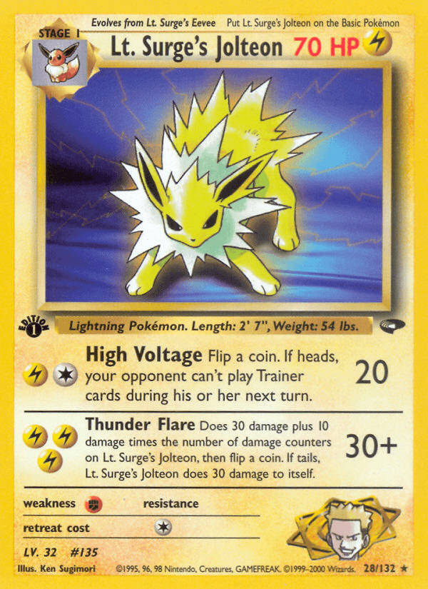 Lt. Surge's Jolteon — 1st Edition