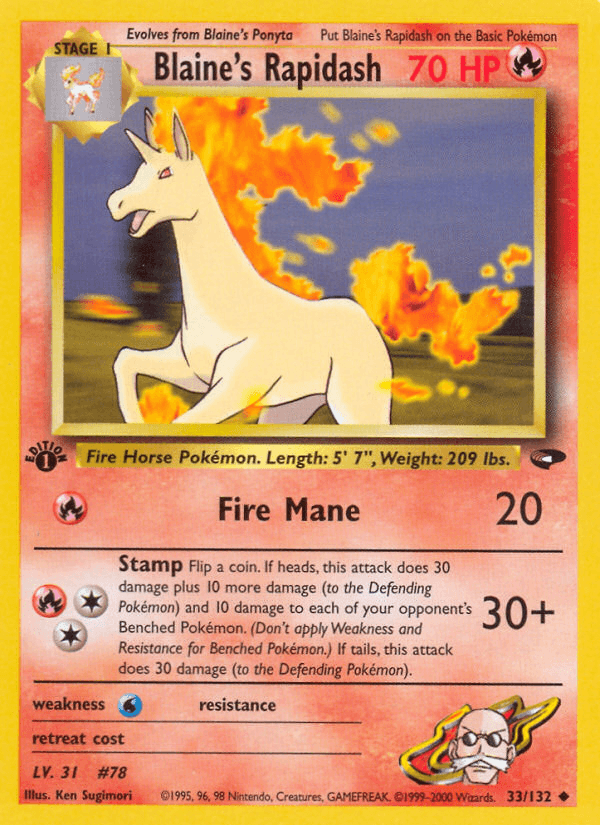 Blaine's Rapidash — 1st Edition