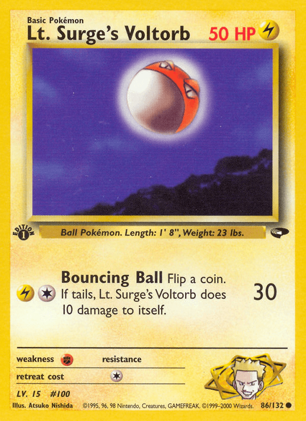 Lt. Surge's Voltorb — 1st Edition