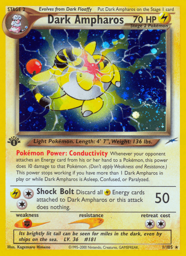 Dark Ampharos — 1st Edition