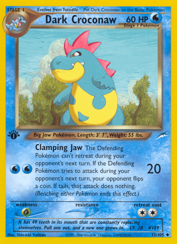 Dark Croconaw — 1st Edition
